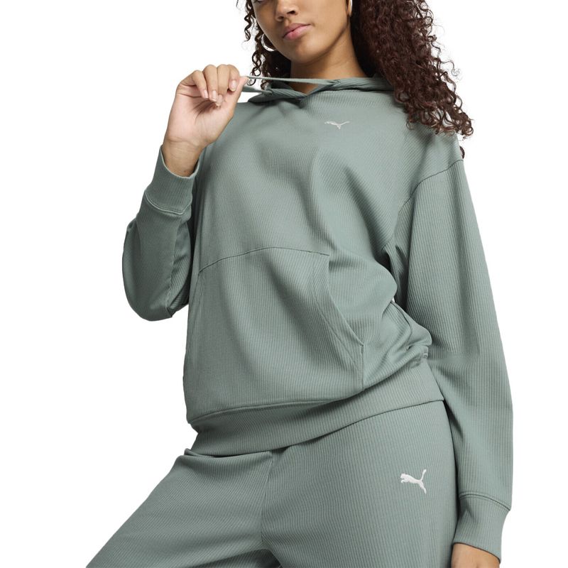 BUZO PUMA ESS ELEVATED RIB HOODIE MUJER Red Sport